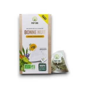 Infusion Bonne Nuit en sachet pyramide Pop CBD – tisane bio relaxante